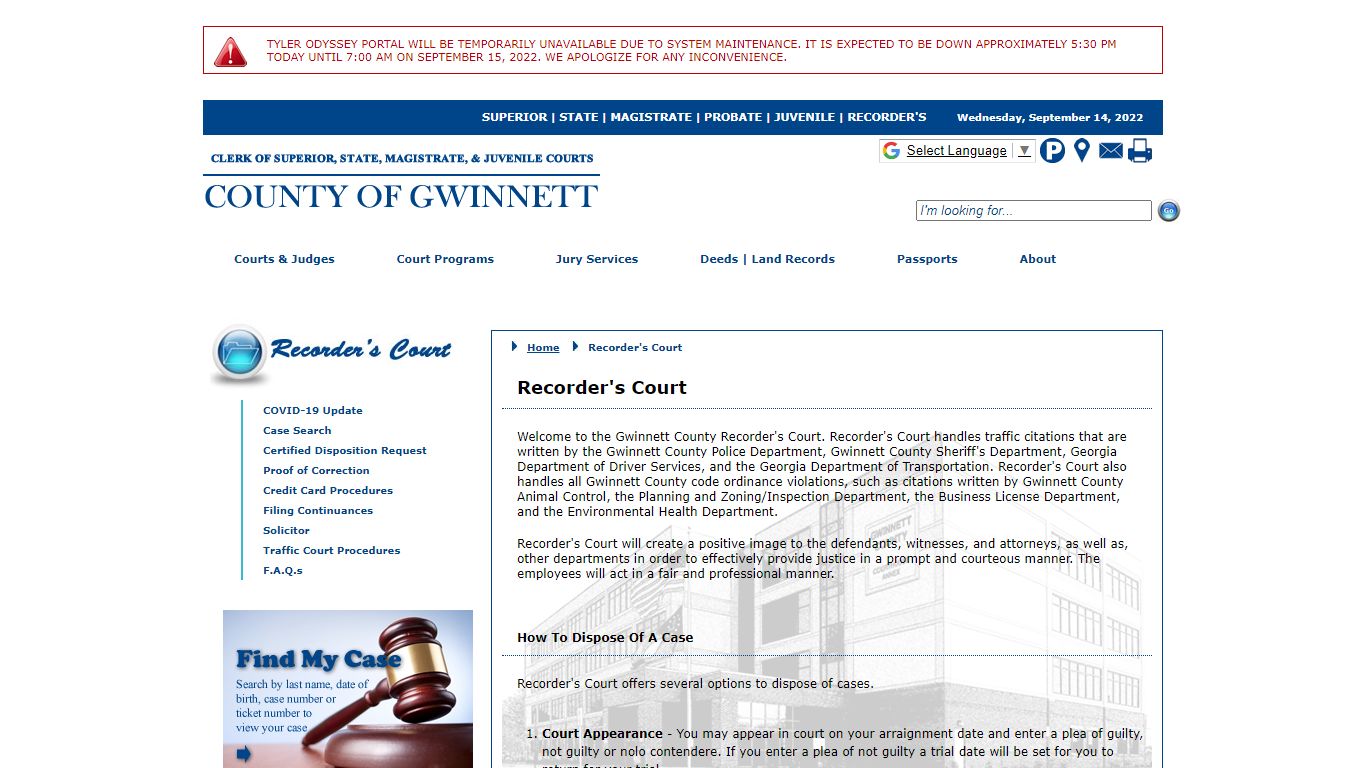 Gwinnett County Courts - Recorder's Court